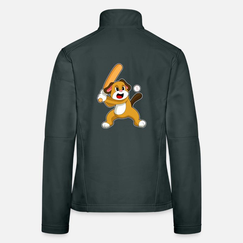 Chien Baseball Battes Veste en tissu softshell Femme