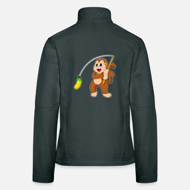 Canne à pêche Monkey Pêcheur Canne à pêche Veste en tissu softshell Femme