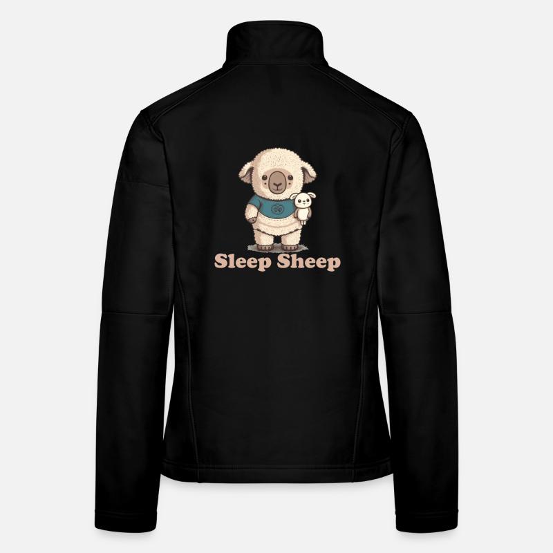 Sleep sheep with cuddly toy Women's Softshell Jacket