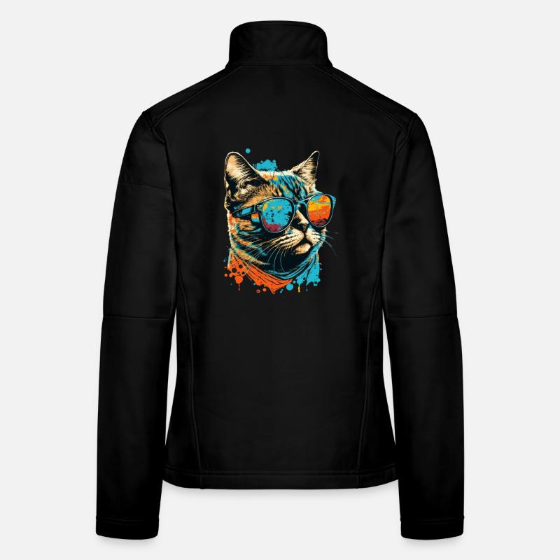Cat with sunglasses Women's Softshell Jacket