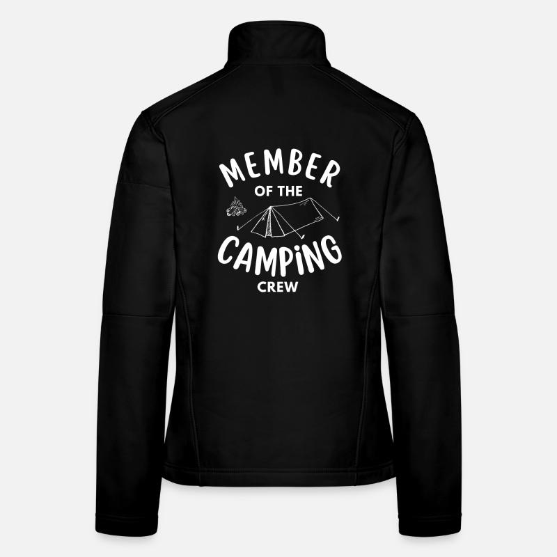 Mitglied der Camping Crew lustig Frauen Softshelljacke