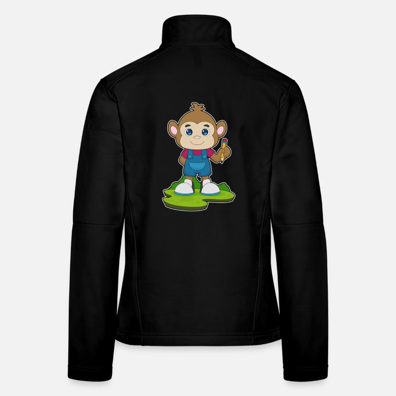 Monkey Student Pencil School Women's Softshell Jacket