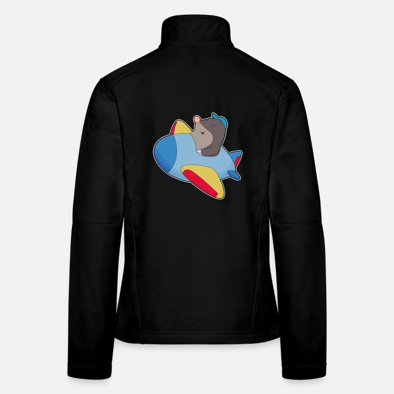 Maulwurf Pilot Flugzeug - Frauen Softshelljacke - Schwarz