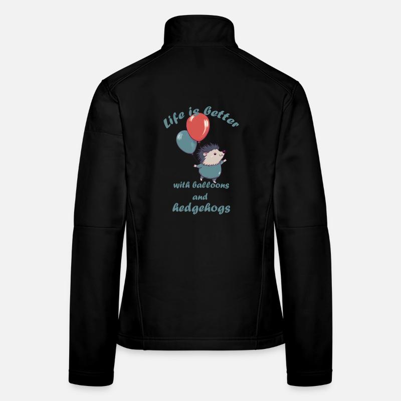 Petit hérisson avec ballons et lettrage Veste en tissu softshell Femme