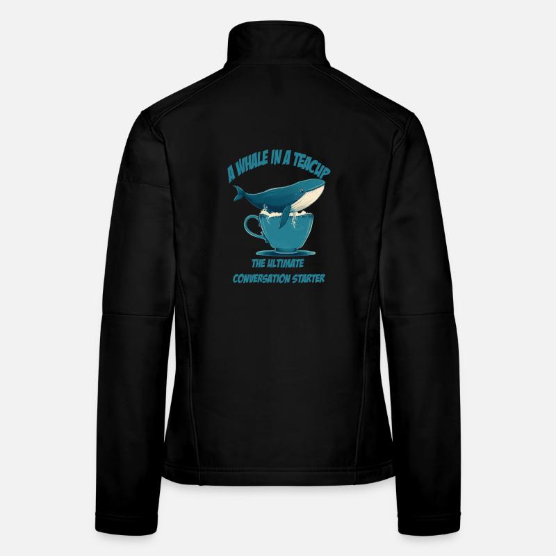 Baleine dans une tasse de thé démarreur de conversation Veste en tissu softshell Femme