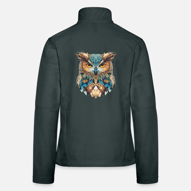 Geometric owl head Women's Softshell Jacket