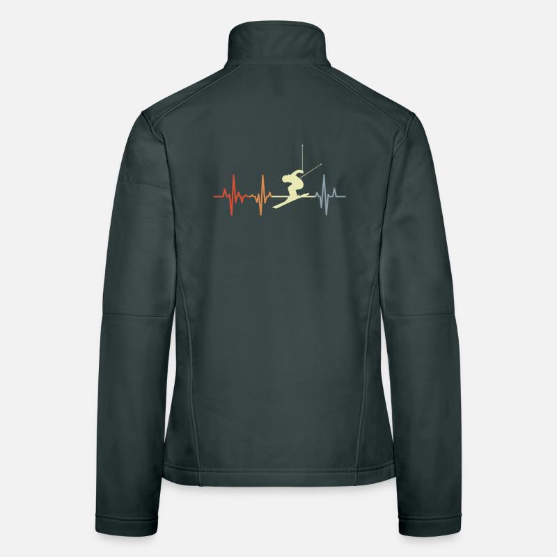 Palpitations de skieur ECG Veste en tissu softshell Femme