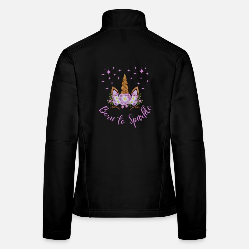 Born to sparkle - Unicorn Graphic Tee - Women's Softshell Jacket - black