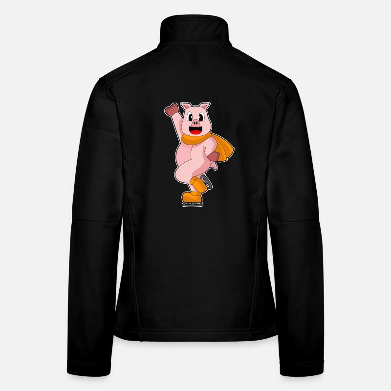 Schwein Eislaufen Schlittschuhe Frauen Softshelljacke