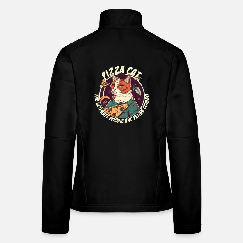 Katze mit Pizzastücken Frauen Softshelljacke