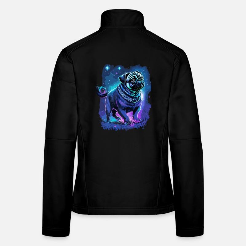 Mops Hund Mitternachtszauber Frauen Softshelljacke