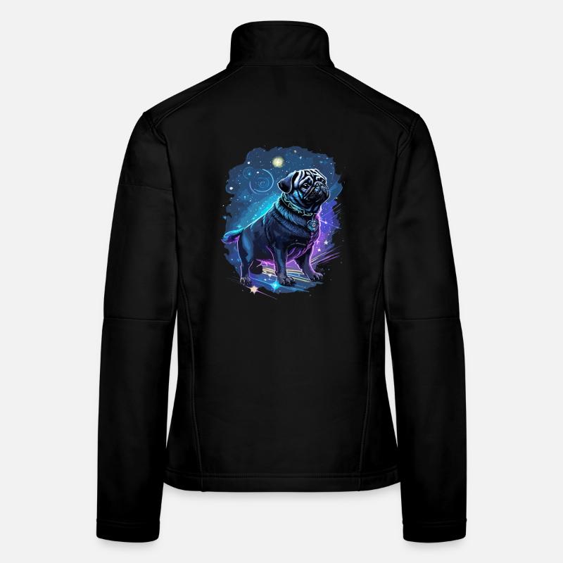 mythischer Mops Hund Frauen Softshelljacke