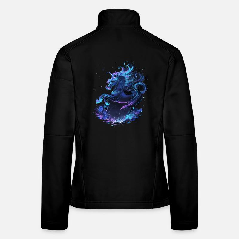 Licorne mystique minuit Veste en tissu softshell Femme