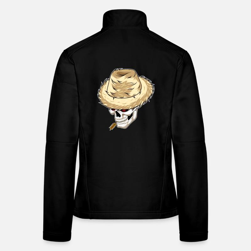 Skull Farmer Wheat Farm Women's Softshell Jacket
