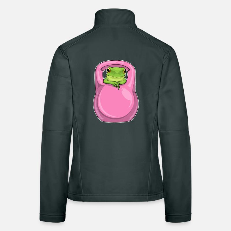 Bodybuilder Grenouille Bodybuilding avec haltères Veste en tissu softshell Femme