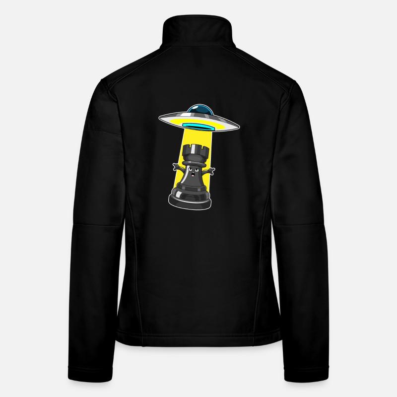 Spaceship Chess Piece Tower Chess Women's Softshell Jacket