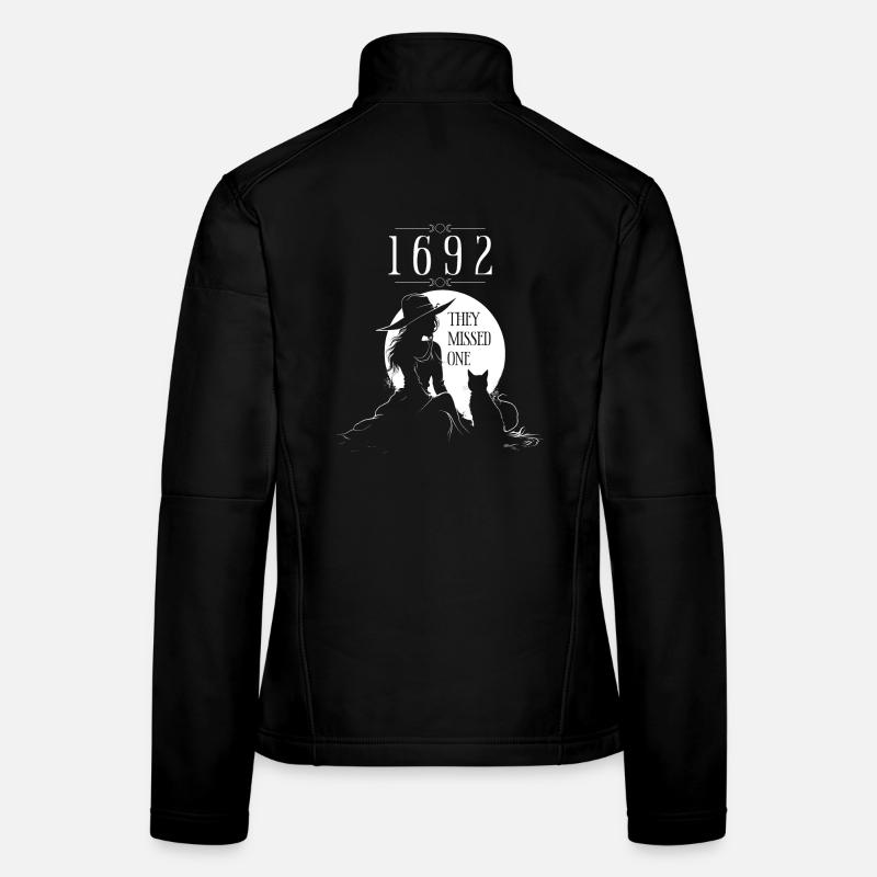 Salem 1692 Ils ont manqué un chat sorcière Halloween Veste en tissu softshell Femme