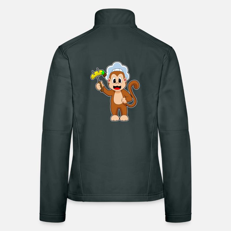 Monkey Cook Banane Veste en tissu softshell Femme
