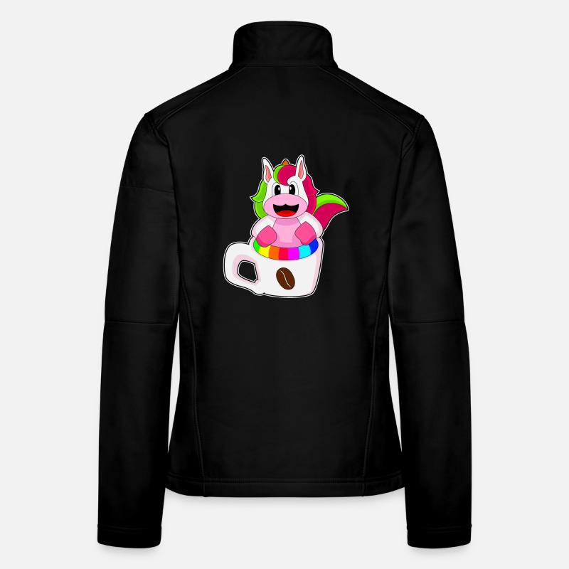 Tasse de café licorne Veste en tissu softshell Femme