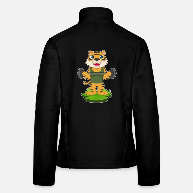 Tiger Bodybuilder Langhantel Bodybuilding Frauen Softshelljacke