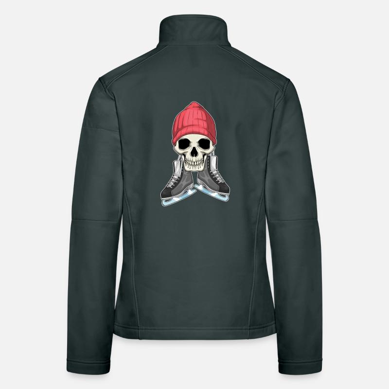 Totenkopf Eislaufen Schlittschuhe Frauen Softshelljacke