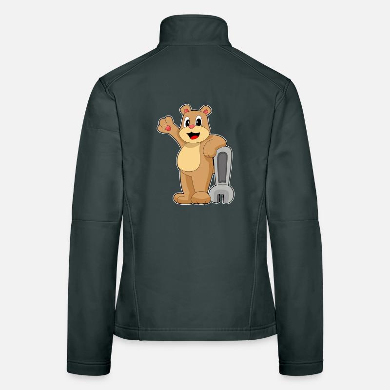 Bear Mechanic Wrench Workshop Women's Softshell Jacket