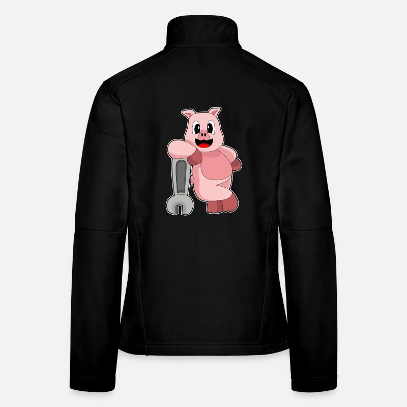 Pig Mechanic Wrench Workshop Women's Softshell Jacket