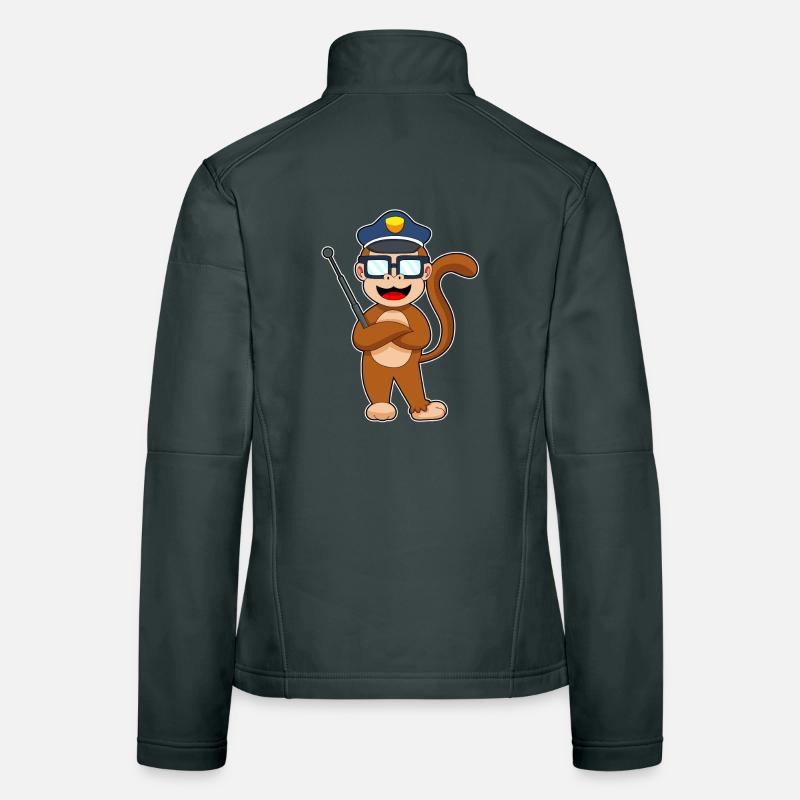 Monkey Policeman Matraque Police Veste en tissu softshell Femme