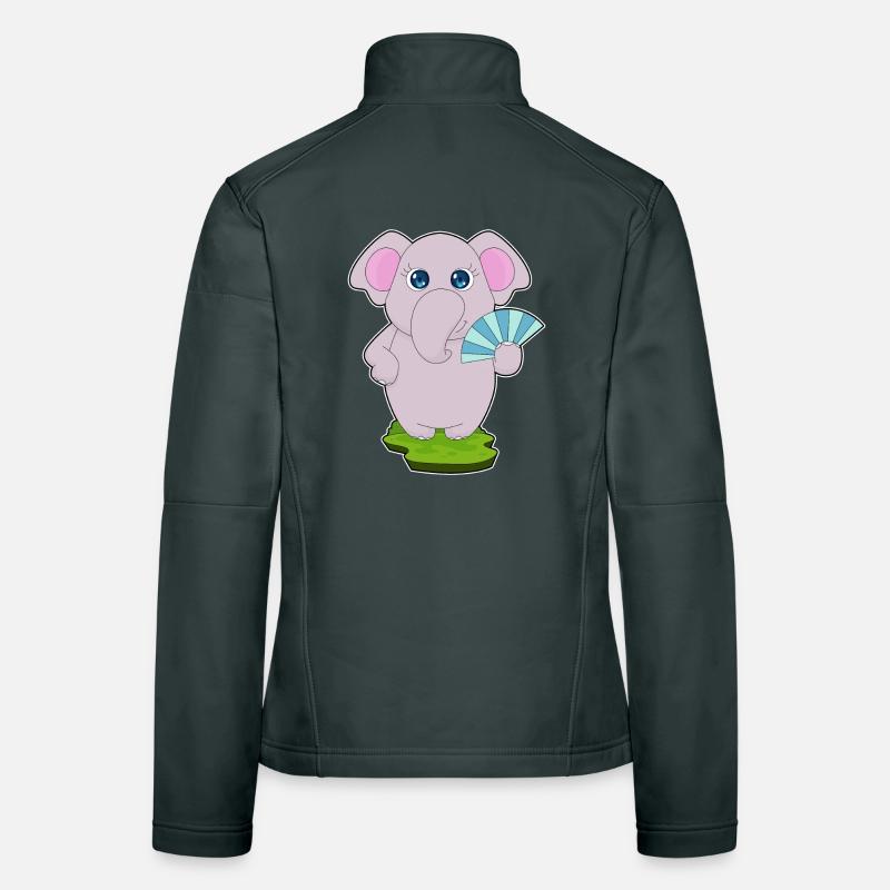 Éventail de main d’éléphant Veste en tissu softshell Femme