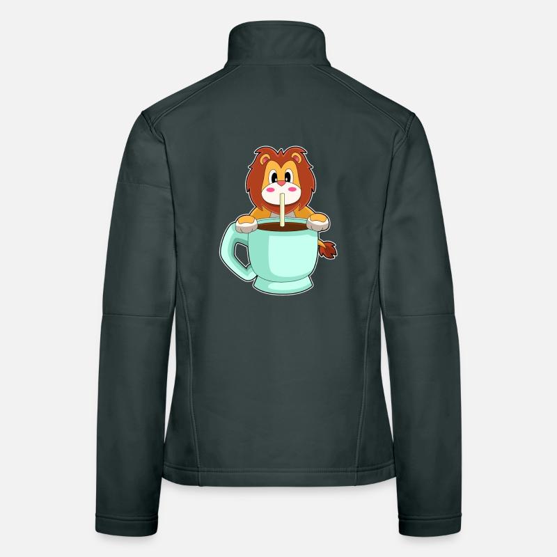 Löwe Tasse Kaffe Frauen Softshelljacke