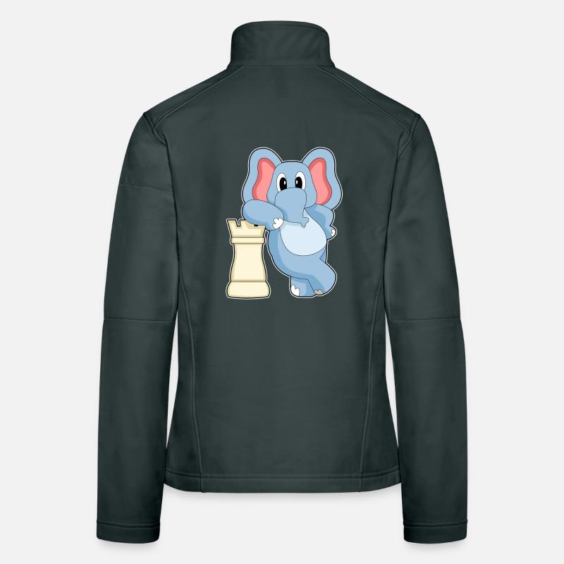 Échecs tour de pièces d’éléphant Veste en tissu softshell Femme