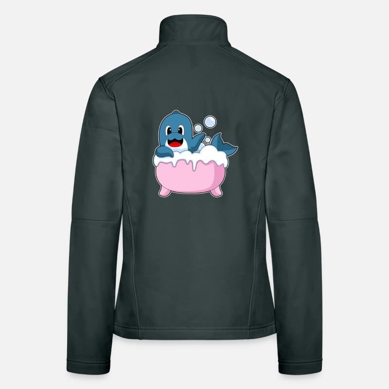 Dolphin Bathing Bathtub Women's Softshell Jacket