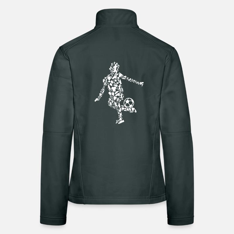 Soccer Player Drawing Women's Softshell Jacket
