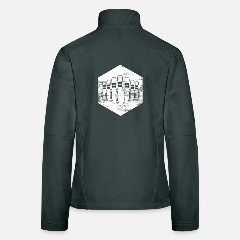 Dessin d’épingles de bowling Veste en tissu softshell Femme