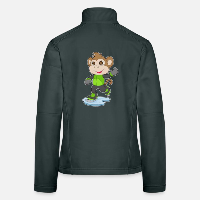 Affe Eislaufen Schlittschuhe Frauen Softshelljacke