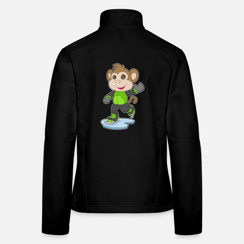 Affe Eislaufen Schlittschuhe Frauen Softshelljacke