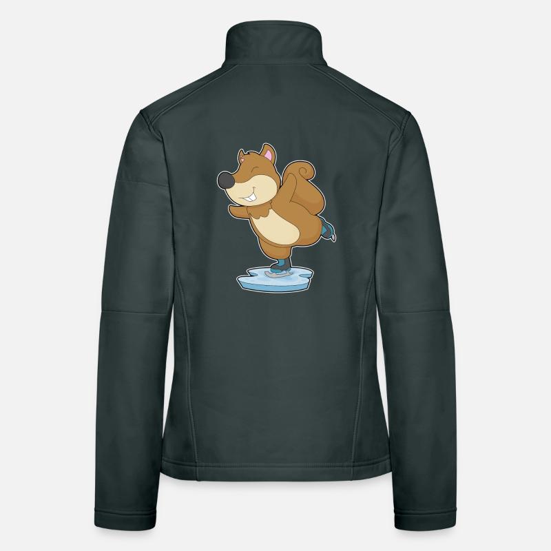 Eichhörnchen Eislaufen Schlittschuhe Frauen Softshelljacke