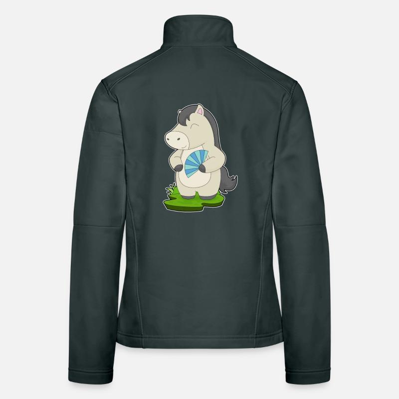Éventail de main de cheval Veste en tissu softshell Femme