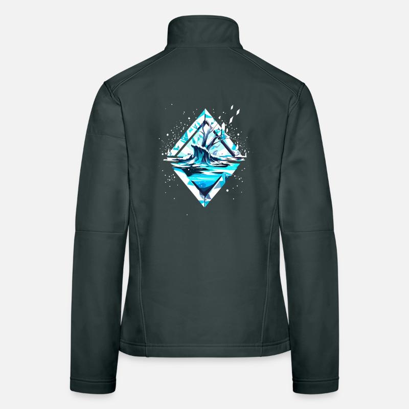 Schnee Eiskristall Winterlandschaft Frauen Softshelljacke
