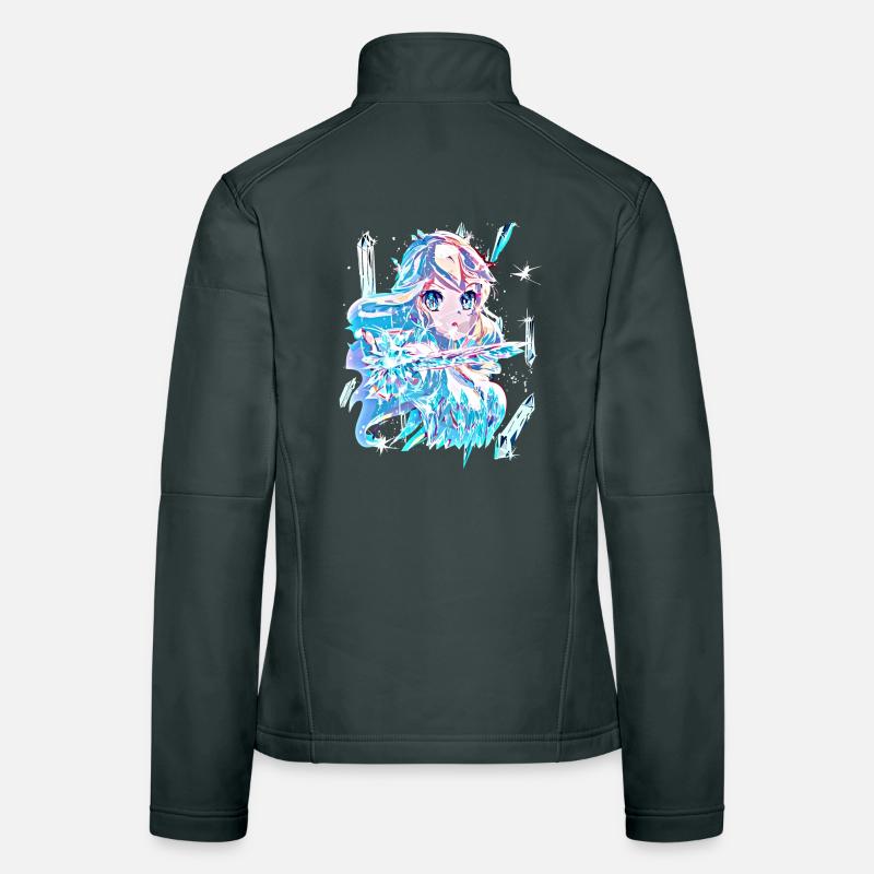 Winter Eiskönigin mit Eiskristallen Frauen Softshelljacke