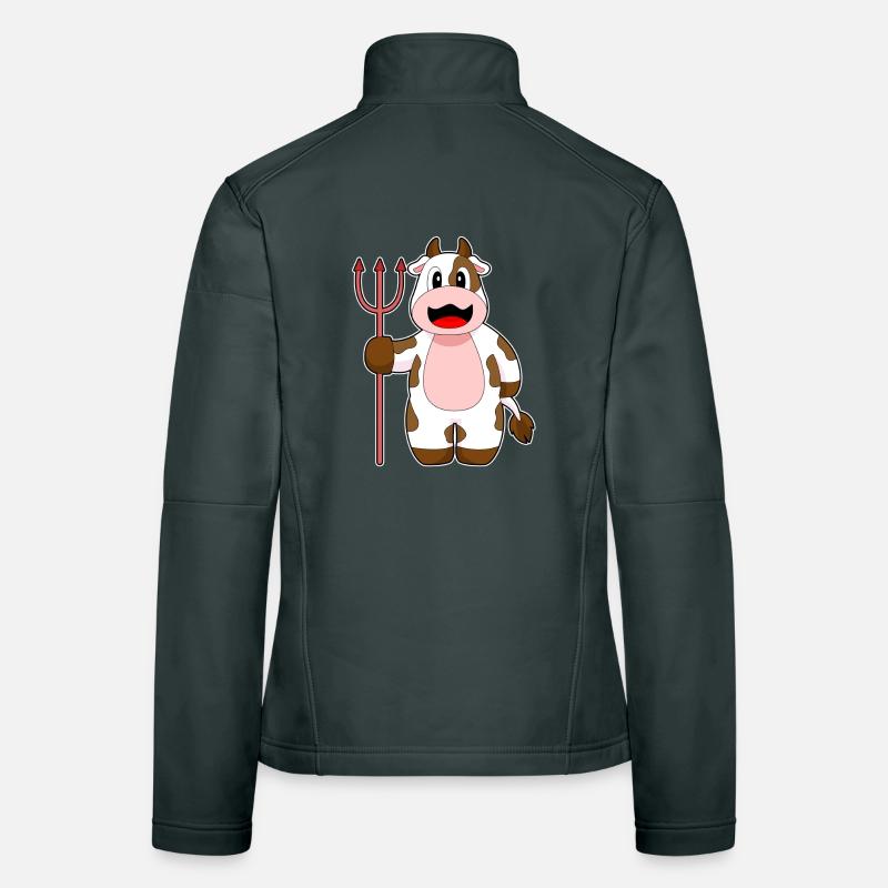 Vache Halloween Devil Trident Veste en tissu softshell Femme