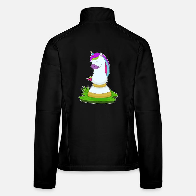 Einhorn Schachfigur Springer Schach Frauen Softshelljacke