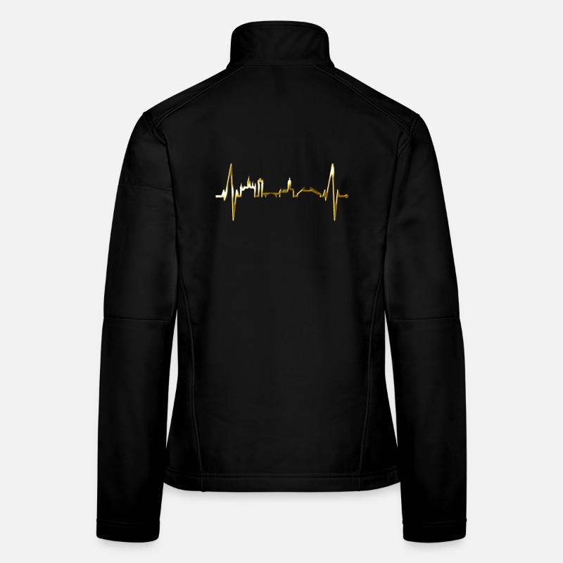 Mainz Skyline Herzschlag Fan Herz Liebe Mainzer Frauen Softshelljacke