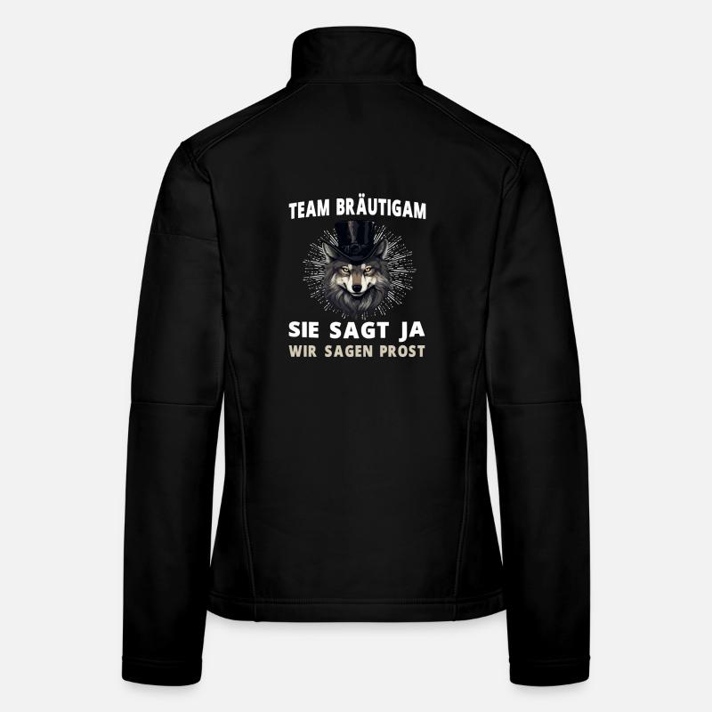 Junggesellenabschied Hochzeit Bräutigam Wolf Frauen Softshelljacke