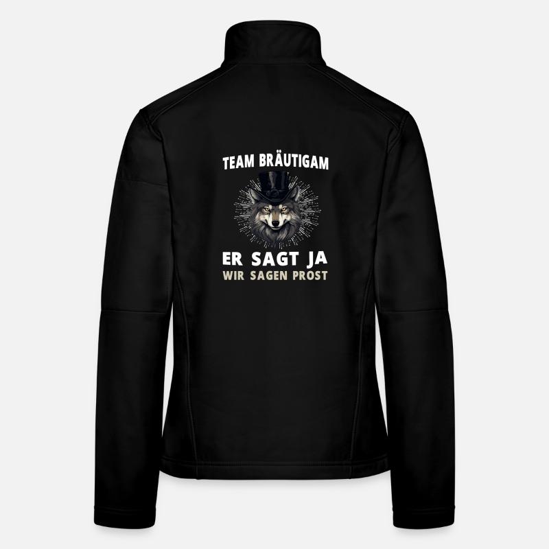 Wolf Junggesellenabschied Bräutigam Hochzeit Frauen Softshelljacke