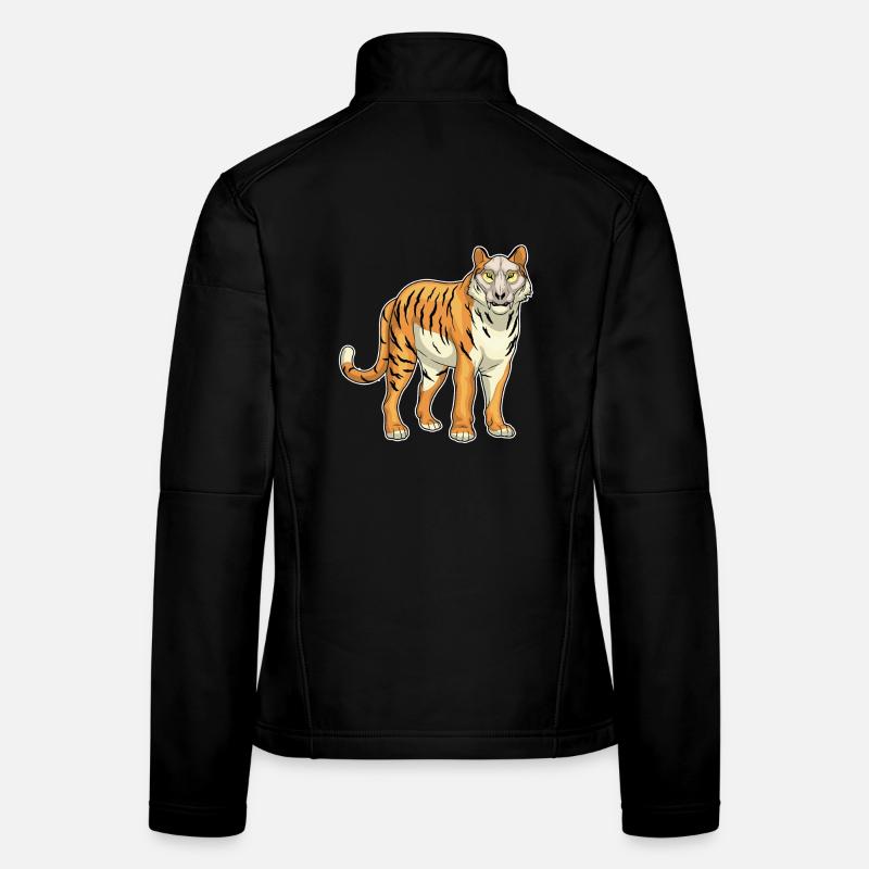 Masque de crâne de tigre Veste en tissu softshell Femme