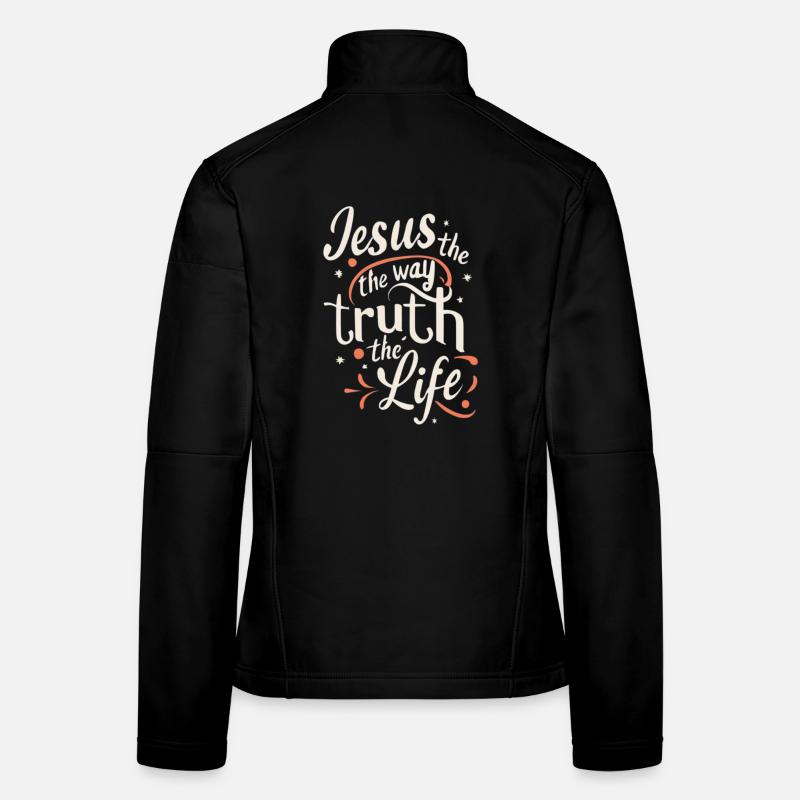 Jesus The Way Truth Living - Women's Softshell Jacket - black