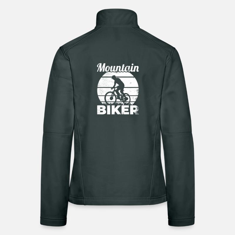Funny mountain biker Women's Softshell Jacket