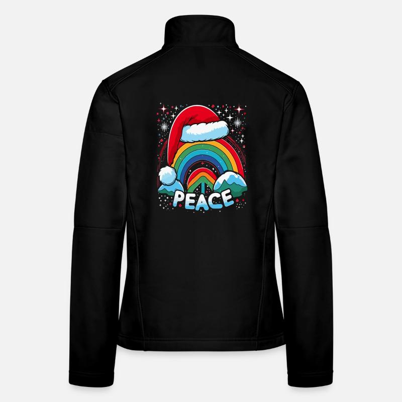 Frohe Weihnachten Regenbogen Frieden Frauen Softshelljacke