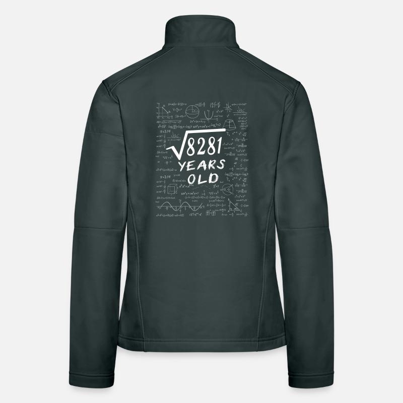 91st Birthday 91 years Square root of 8281 math Women's Softshell Jacket